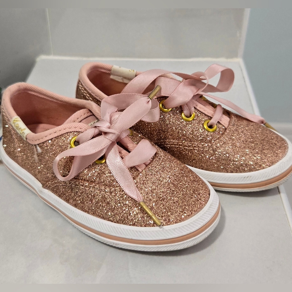 Kate Spade By KEDS Champion Glittery Rose Gold Kids Sneakers